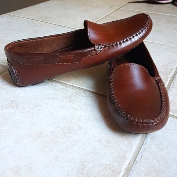 RON WHITE Leather Driving Loafer Flats Shoe Size 40 - Picture 2 of 9